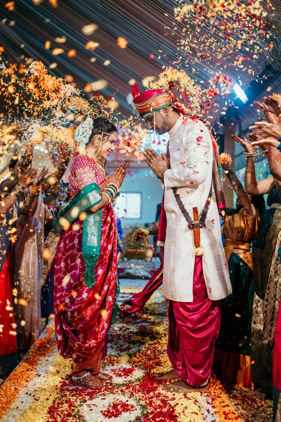 Couple portrait with radiant smile