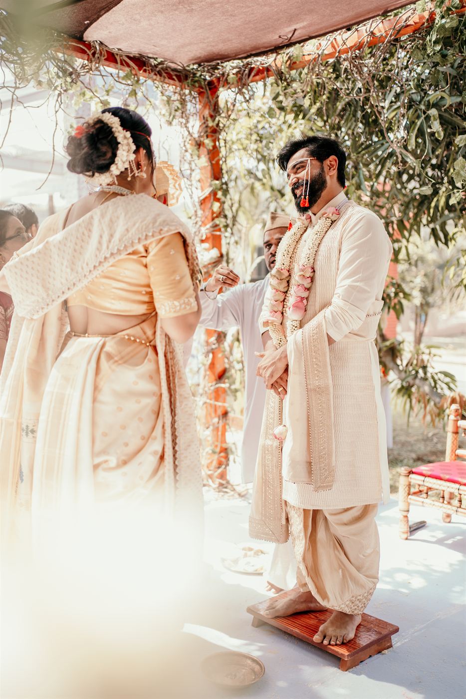 Golden celebration portrait